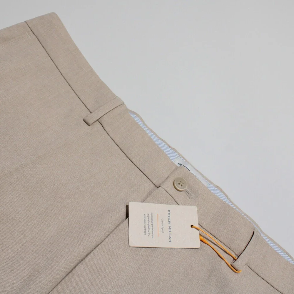 Peter Millar NWT Chinos / Casual Pants Size 40 US Charlotte Beige 100% Polyester